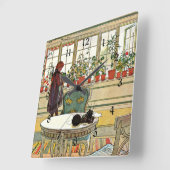 Carl Larsson - Bloemen op het raam Vierkante Klok (Hoek)