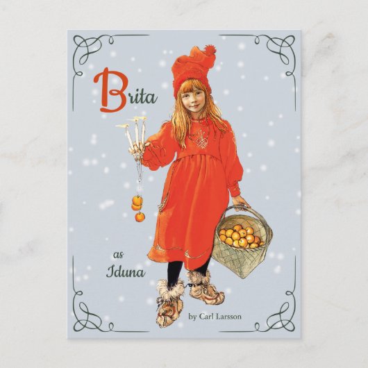 Carl Larsson Brita als Iduna CC0909 Kerstmis Briefkaart (Voorkant)