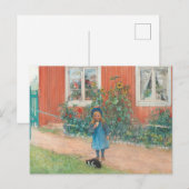 Carl Larsson - Brita met een kat Briefkaart (Voorkant / Achterkant)