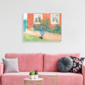 Carl Larsson - Brita met een kat Canvas Afdruk (Insitu (Woonkamer))