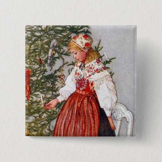 Carl Larsson Button voor kerstbomen (Voorkant)