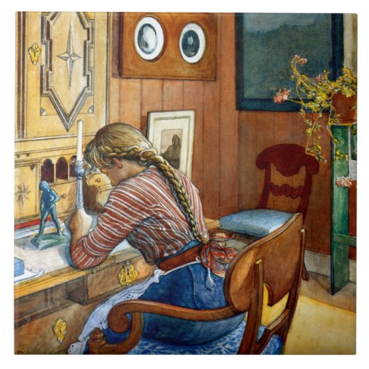 Carl Larsson - Correspondentie Tegeltje (Voorkant)