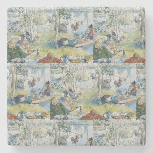  Carl Larsson Cray Vist met de familie Stenen Onderzetter