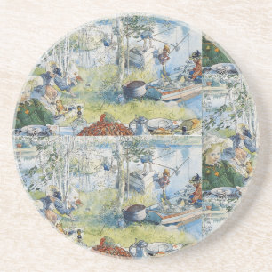  Carl Larsson Cray Vist met de familie Zandsteen Onderzetter