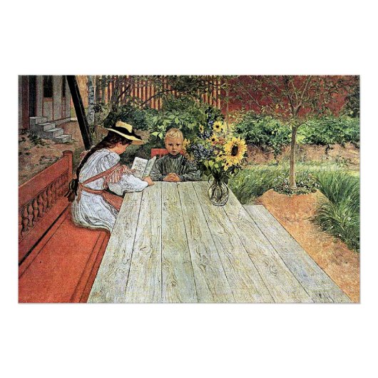 Carl Larsson - De eerste les Perfect Poster (Voorkant)