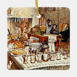 Carl Larsson: Detail van Kerstavond, Keramisch Ornament