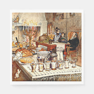 Carl Larsson: Detail van Kerstavond, Servet