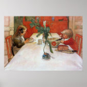 Carl Larsson Evening Meal Poster Fine Art Print (Voorkant)