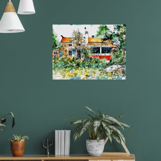 Carl Larsson - Het huisje, Poster (Woonkamer 1)