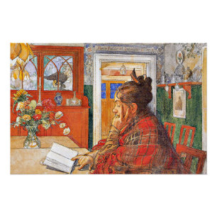 Carl Larsson - Karin Reading Perfect Poster