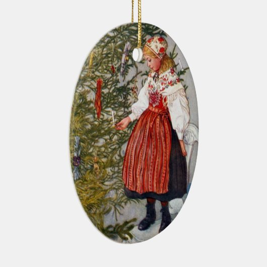 Carl Larsson kerstboom Aangepaste sierooval Keramisch Ornament (Rechts)