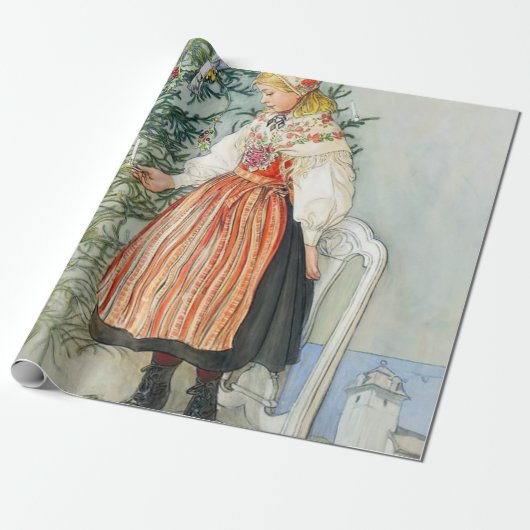 Carl Larsson kerstboom Cadeaupapier (Uitgerold)