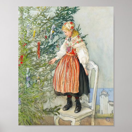 Carl Larsson kerstboom Poster (Voorkant)