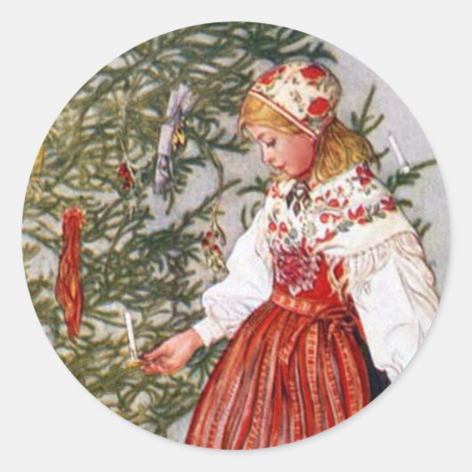 Carl Larsson Kerstboom Stickers (Voorkant)