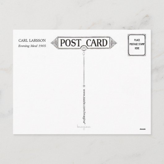 Carl Larsson kerstdiner Feestdagenkaart (Achterkant)