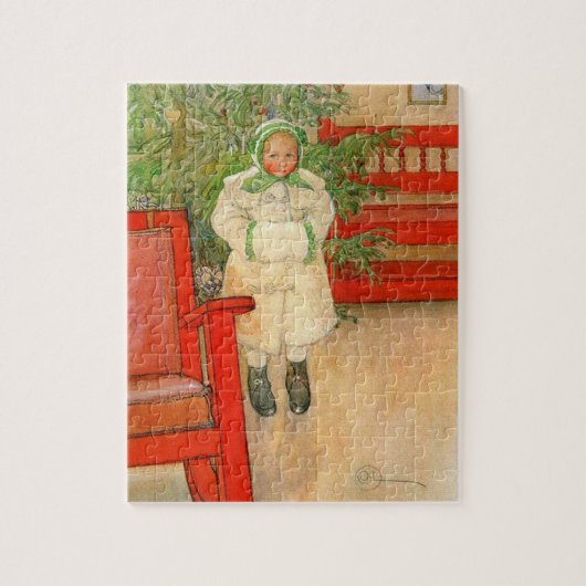 Carl Larsson kerstmeisje met Winter Muff Legpuzzel (Verticaal)