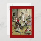 Carl Larsson-kunst: Kerstmorgen Feestdagenkaart (Voorkant / Achterkant)