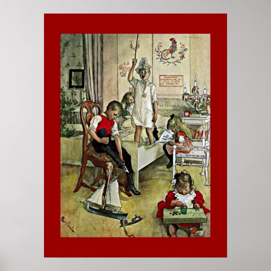 Carl Larsson-kunst: Kerstmorgen Poster (Voorkant)