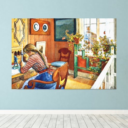 Carl Larsson kunstwerk, Correspondentie, Canvas Afdruk (Insitu (Houten vloer))