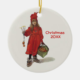 Carl Larsson Little Swedish Girl Custom Dated Keramisch Ornament