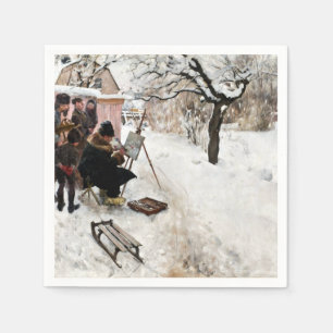 Carl Larsson Open Air Painter. Winter-Motif Servet