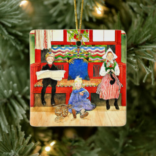 Carl Larsson - Papa, Mama, Kind, fijne kunst Keramisch Ornament