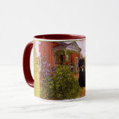 Carl Larsson Red Flowers  vader en moeder Mok (Voorkant links)