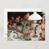 Carl Larsson - Rond de lamp Briefkaart (Voorkant / Achterkant)