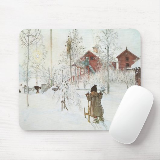 Carl Larsson - Voorzijde Yard en washuis Muismat (Met muis)