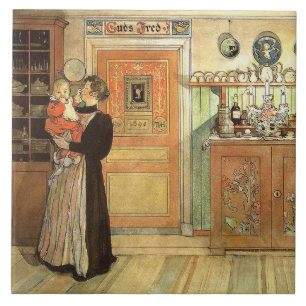 Carl Larsson Waterverf Family Painting Tile Tegeltje