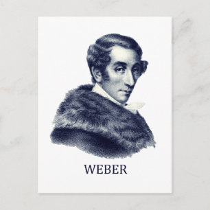 Carl Maria von Weber, blauw Briefkaart