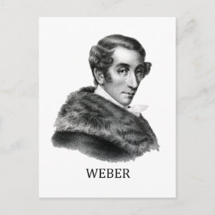 Carl Maria von Weber, zwart Briefkaart
