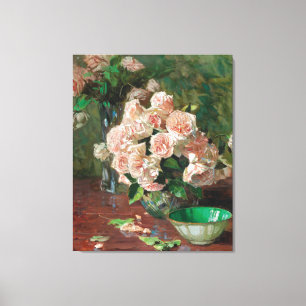 Carl Moll White Roses Canvas Afdruk