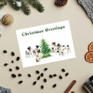 Carl Reichert Dog Puppie Art Christmas Feestdagenkaart