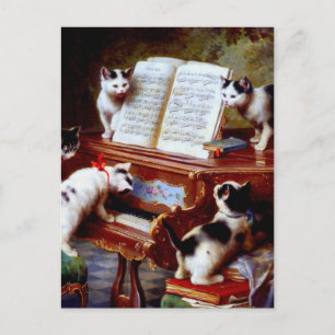 Carl Reichert Kittens die Piano afspelen Briefkaart