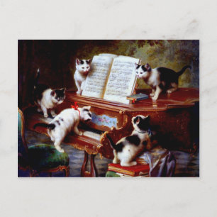 Carl Reichert Kittens die Piano afspelen Briefkaart