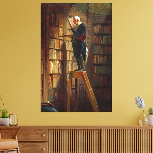 Carl Spitzweg - The Bookworm Canvas Afdruk (Insitu (Woonkamer))