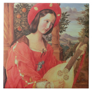 Carla Bianca von Quandt, c.1820 (olie op doek) Tegeltje