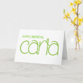 Carla lime carte d'anniversaire (Fleur jaune)