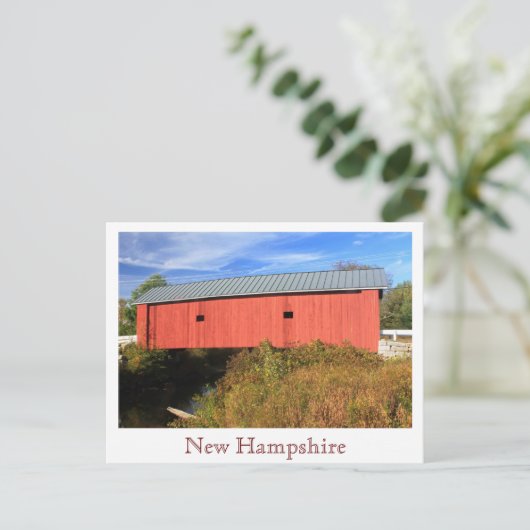 Carleton Covered Bridge Swanzey NH side uitzicht Briefkaart (Staand voorkant)