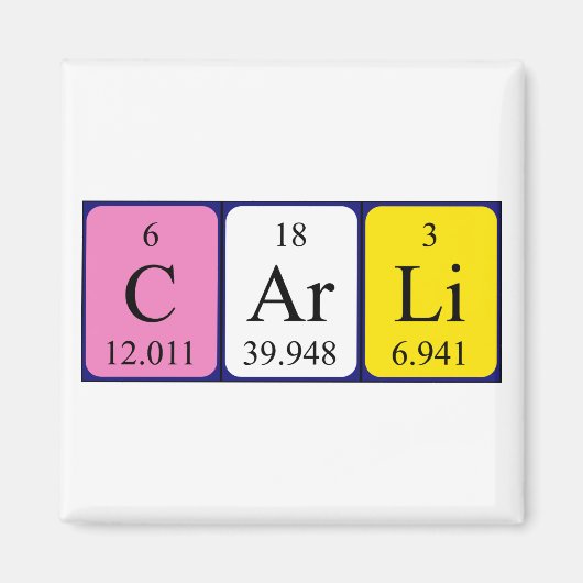 Carli periodieke tabelnaam magnet magneet (Voorkant)