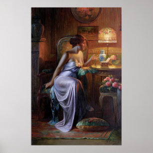 Carlier: Elegant Lady met Ketting Poster