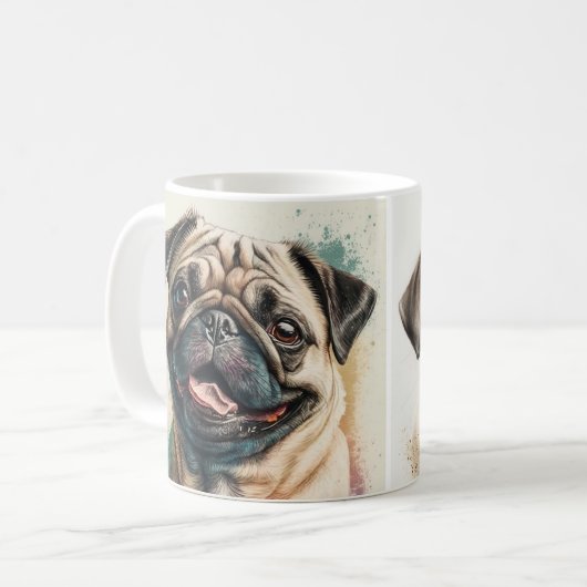 Carlin amoureux des chiens mug chien maman mug (Devant gauche)