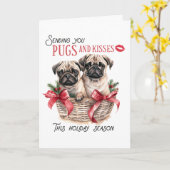 Carlin & Baisers Noël, 5" x 7" Carte de voeux (Fleur jaune)