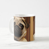 Carlin Chien chiot Mug café Mug Coupe (Devant gauche)
