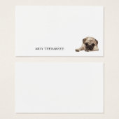 Carlin Chien Merci note, Carte de note cadeau, Min (Devant & derrière)