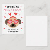 Carlin Chien Valentine's Day Cartes pour enfants (Devant / Derrière)