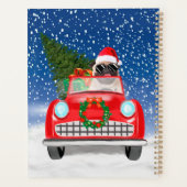 Carlin Chien Voiture De Conduite En Neige Noël (Dos)