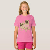 Carlin Chiens Filles Poupée bébé T-shirt (Devant entier)