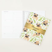 Carlin de chiot mignon Planificateur personnalisé (Devant avec enveloppe)